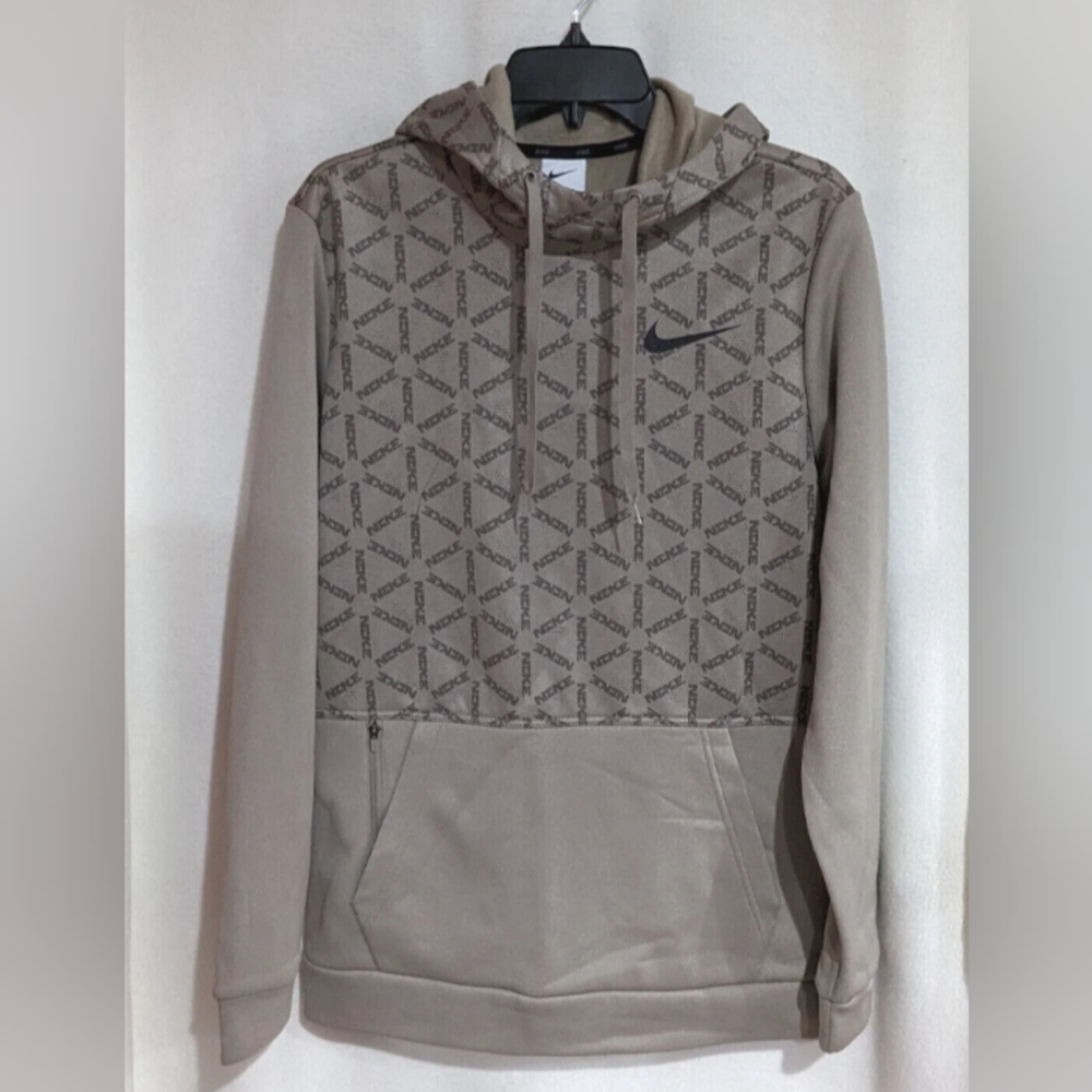 Nike Men's Therma Taupe All Over Print Fleece Hoodie (DD1760-087) - Size M
